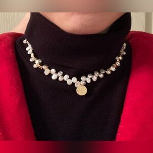 Handmade Natural Freshwater Pearl 18K Gold Plated Fashion Necklace Jewelry
